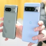 Pixel 8 and Pixel 8 Pro shown side by side