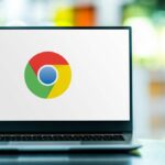 and image of the Google Chrome logo on a laptop