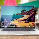 MacBook Pro 2021 (16-inch) on a patio table