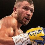 Vasily Lomachenko during the WBA, WBO, WBC Lightweight World Title contest ahead of the Lomachenko vs Kambosos Jr live stream