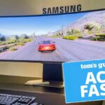 Samsung Odyssey OLED G9 with deal tag