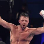 Josh Taylor reacts after his win by unanimous decision over Jose Ramirez ahead of Taylor vs Catterall 2