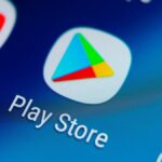 The Google Play Store icon on a phone home screen