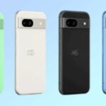 Four colors of Google Pixel 8a.