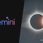 Google Gemini logo / AI generated image of an eclipse