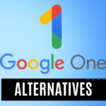 Google One logo on a gradient blue background, with the word