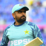 Babar Azam of Pakistan looks on during the warm up prior to the ICC Men