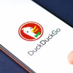 DuckDuckGo logo on phone