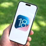 iOS 18 logo on iPhone