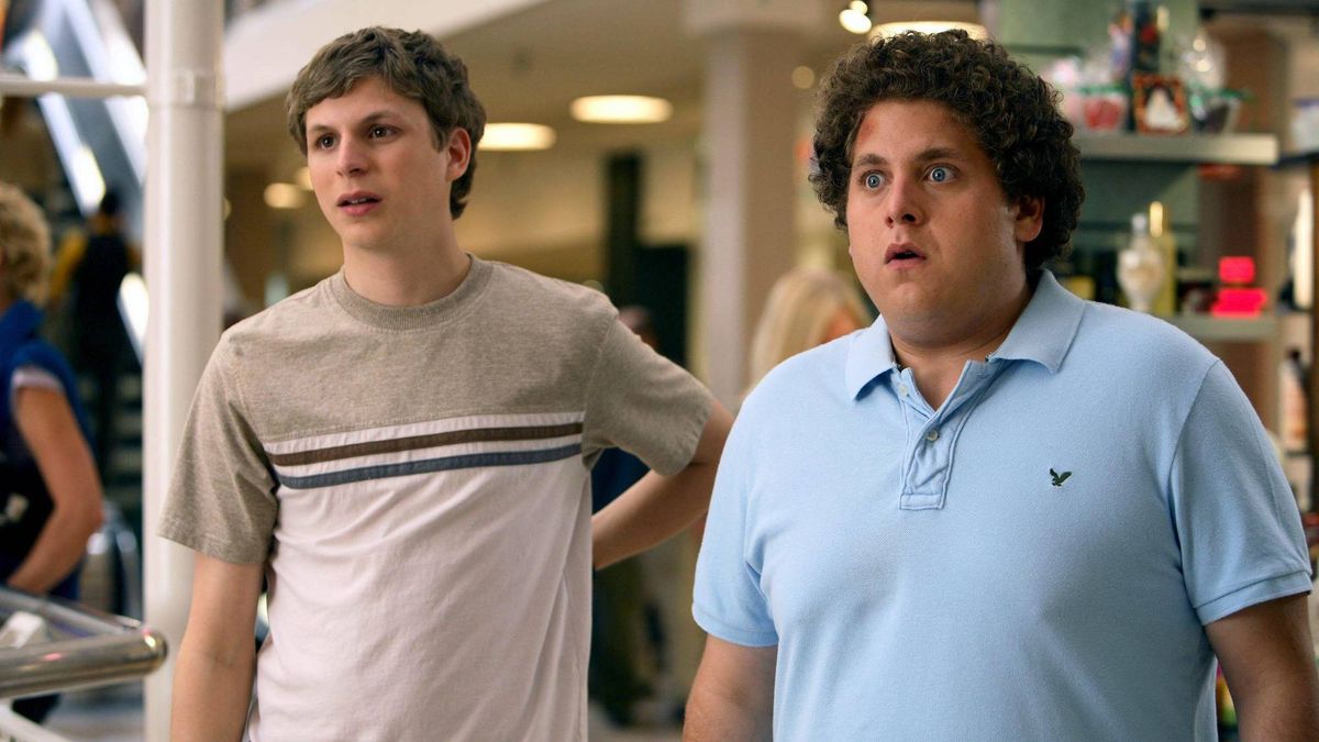 (L-R) Michael Cera as Evan and Jonah Hill as Seth in