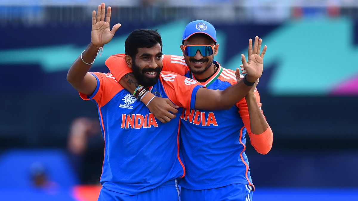 Axar Patel (R) and Jasprit Bumrah (L) in India