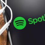 Smartphone running Spotify