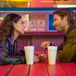 Maddy Masters (Adria Arjona) and Gary Johnson (Glen Powell) in Hit Man.