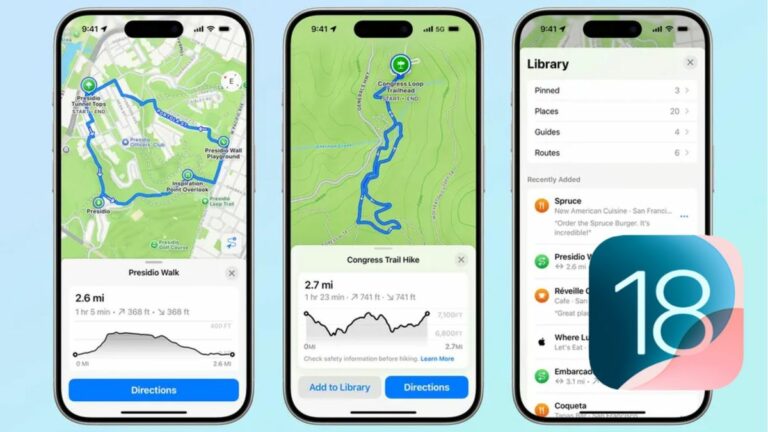 iOS 18 Apple Maps trail and hiking maps