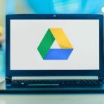 Image of Google Drive logo on a laptop screen