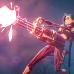 Jinx (voiced by Ella Purnell), firing a rocket, in Arcane