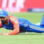 Virat Kohli fields a ball in India