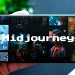 Midjourney logo on phone