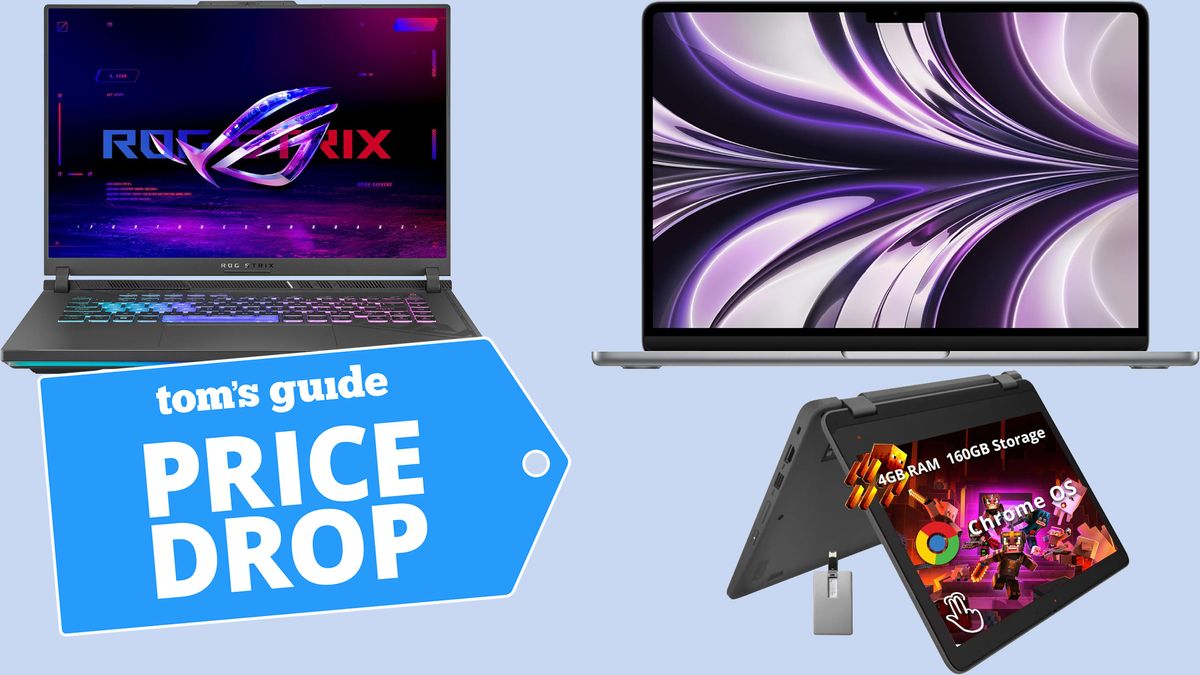 Asus ROG Strix G16 with MacBook and Chromenbook