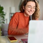 A student on a laptop