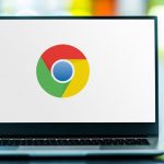 Google Chrome logo on laptop