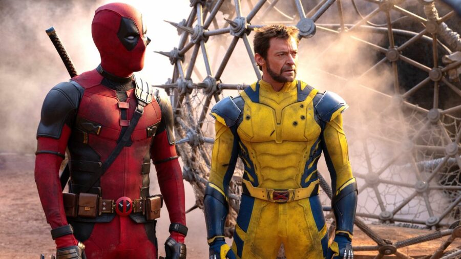 Deadpool (Ryan Reynolds) and Wolverine (Hugh Jackman) (L-R) standing in the Void in