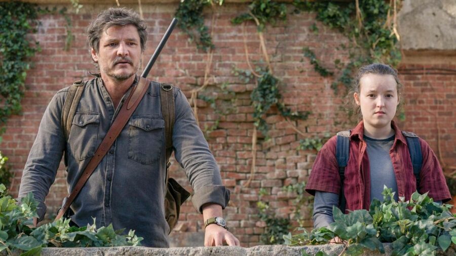 Pedro Pascal as Joel and Bella Ramsay as Ellie in The Last of Us