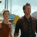 Daisy Edgar-Jones and Glen Powell in Twisters