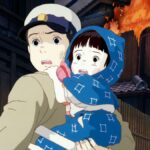 Seita carrying his sister Setsuko in a scene from &quot;Grave of the Fireflies&quot;