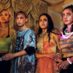 Amandla Stenberg, Maria Bakalova, Chase Sui Wonders and Rachel Sennott in &quot;Bodies Bodies Bodies&quot; movie (2022)