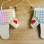 ZSA Moonlander keyboard on a desk