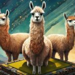 AI generated image of 3 Llamas on a chip