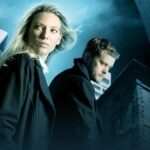 Walter Bishop (John Noble), Olivia Dunham (Anna Torv) and Peter Bishop (Joshua Jackson) in a promotional image for &quot;Fringe&quot;