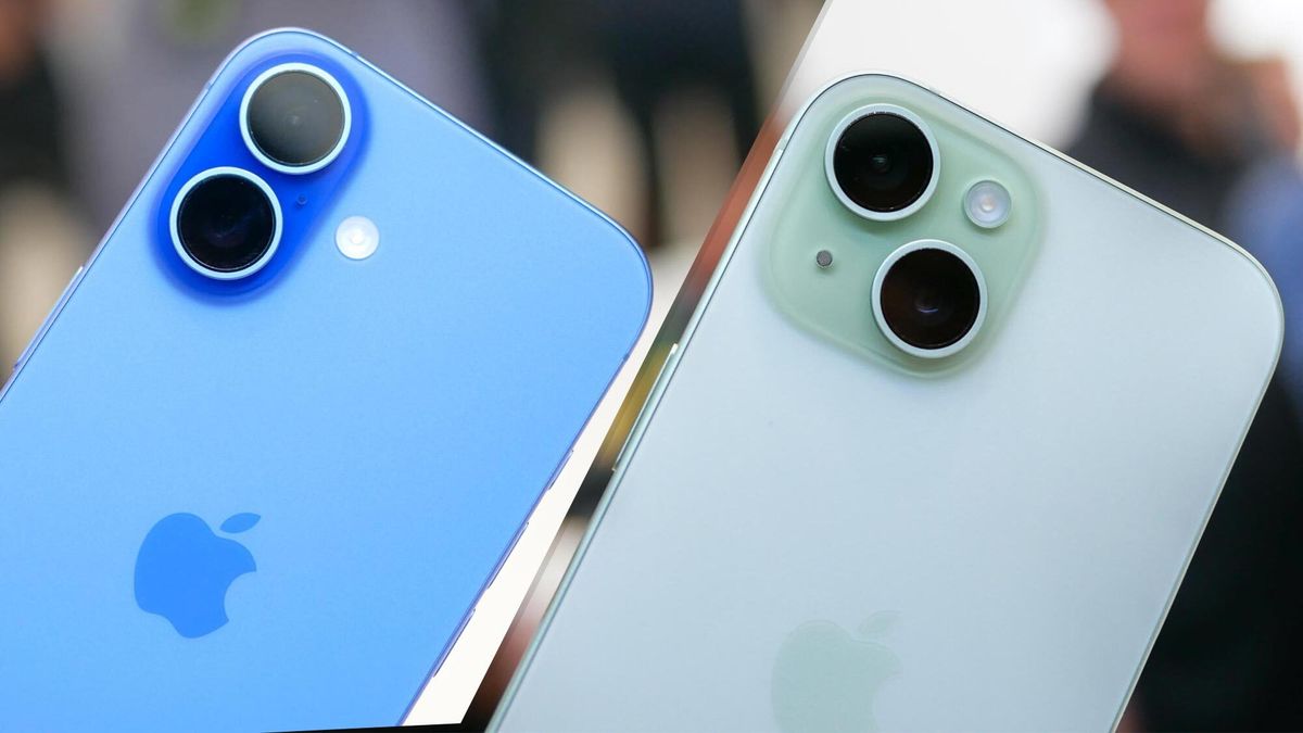 iPhone 15 and iPhone 16 side by side as a comparisson shot