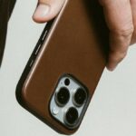 Nomad Modern Leather for iPhone 16 Pro Max being held