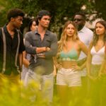 Carlacia Grant as Cleo, Jonathan Daviss as Pope, Chase Stokes as John B, Madelyn Cline as Sarah Cameron, Madison Bailey as Kiara, Rudy Pankow as JJ in episode 401 of Outer Banks