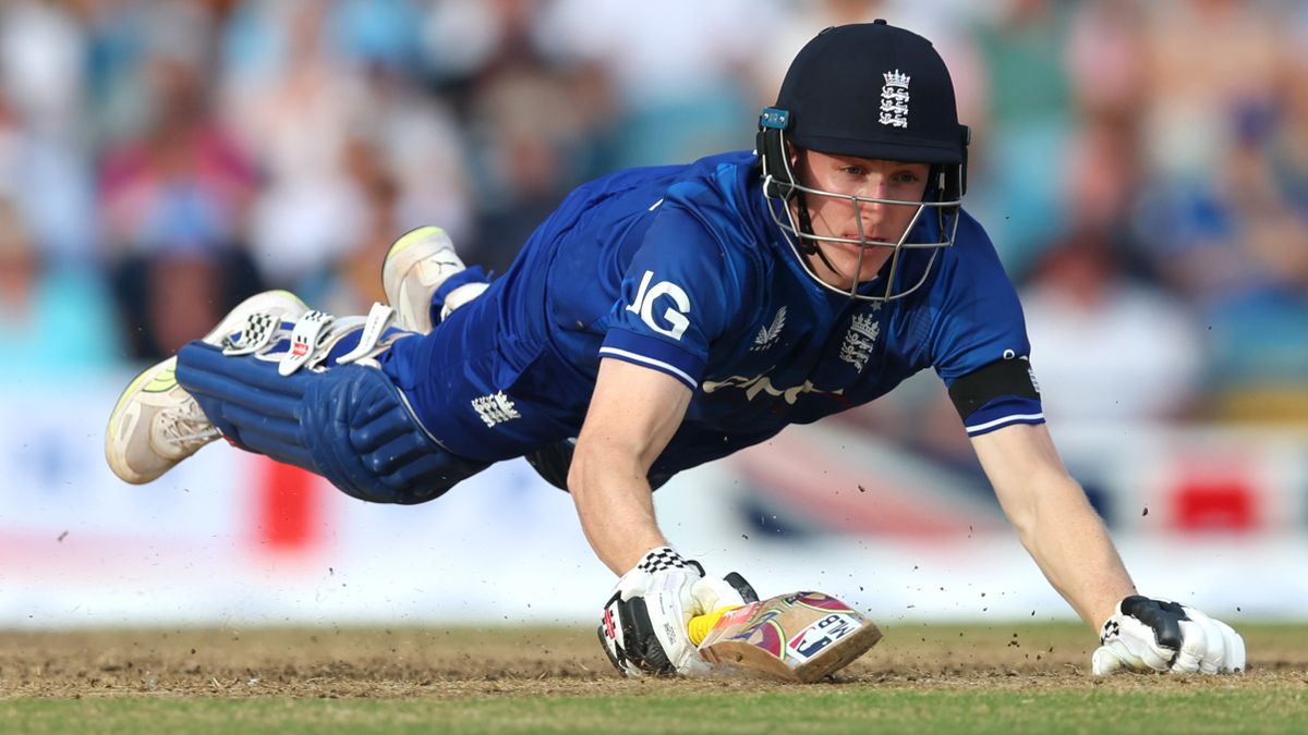 Harry Brook dives for the crease ahead of England vs Australia 1st ODI 2024 live streams