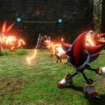 A screenshot from Sonic X Shadow Generations level Kingdom Valley showing Shadow the Hedgehog in front of some enemies