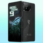 Rendered image of Asus ROG Phone 9 against blue background.