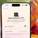 Apple Intelligence logo on iPhone