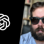 ChatGPT logo (left), man in beard and glasses (right)