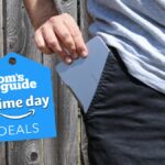 The Khadas Mind mini PC being slipped into a pocket with a Tom's Guide Prime Day deals badge