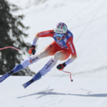 Saalbach-Hinterglemm, AUSTRIA - MARCH 23: Michelle Gisin of Switzerland during the Audi FIS Alpine Ski World Cup Finals - Womens Downhill on March 23, 2024 in Saalbach-Hinterglemm, Austria.