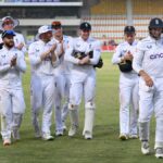 Joe Root and Harry Brook are applauded off the field by their teammates on day 4 of the 1st Test at Multan GettyImages-2177775592