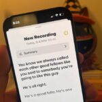 An iOS 18 Note with a recording and a summary button