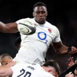 Maro Itoje of England hoisted in the air in the lineout ahead of the England vs New Zealand live stream: How to watch 2024 Autumn Internationals