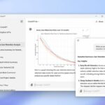ChatGPT Windows app showing a graph and pop up window chat