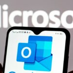 The Microsoft Outlook app open on a phone