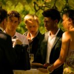 Madelyn Cline as Sarah Cameron, David Jensen as Genrette, Chase Stokes as John B, Rudy Pankow as JJ, Jonathan Daviss as Pope, Madison Bailey as Kiara, Carlacia Grant as Cleo in episode 401 of Outer Banks