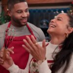 Devale Ellis as Teddy and Christina Milian as Layla in Meet Me Next Christmas